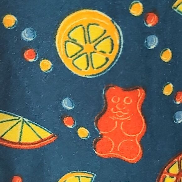 LuLaRoe Gummy Bear One Size (2-10) Butter Soft Legging Teal Citrus Stretch Pants - Picture 5 of 8